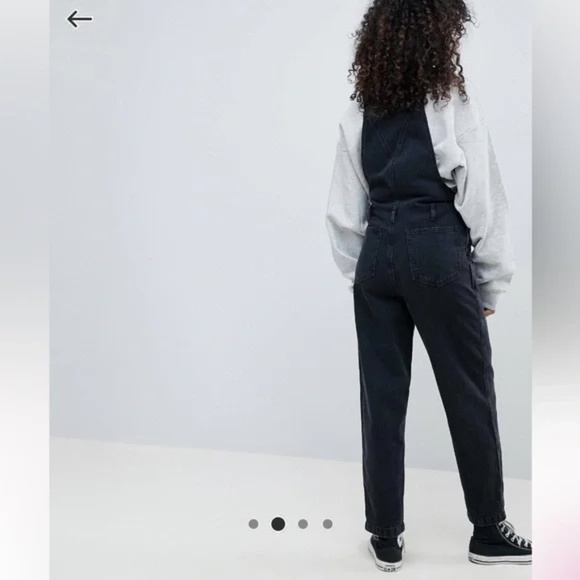 ASOS Baggy Black Denim Overalls 2 - Picture 5 of 13